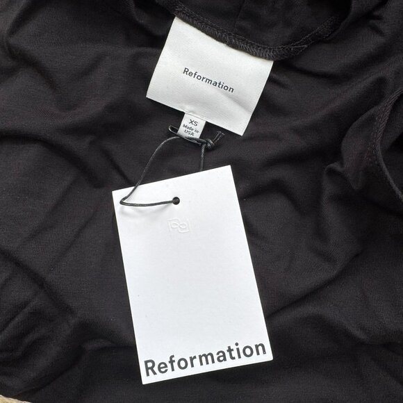 NWT Reformation Jana Knit Sleeveless Mock-Neck Mini Dress Black XS - Picture 5 of 10